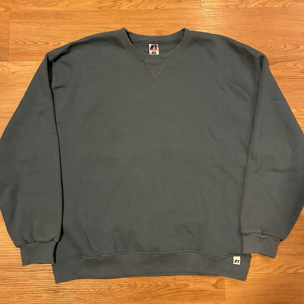 Vintage Russell Athletic Crewneck Adult XL Sweatshirt Blank Blue Dri-Power 90's